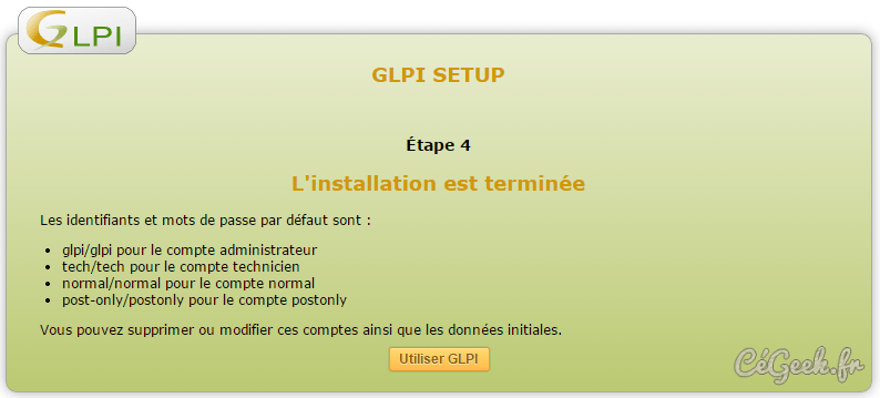 TUTO : GLPI – Installation et configuration de GLPI – CéGeek